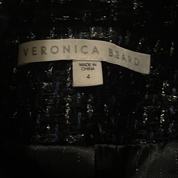 Veronica Beard Navy Cooke Dickey Metallic Lurex Tweed Jacket Blazer - Picture 11 of 11